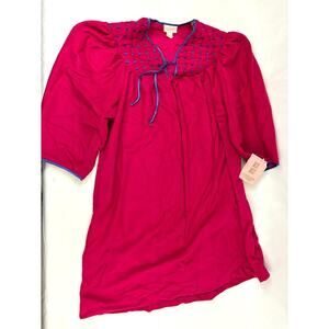 VTG Carriage Court‎ Fleece Ladies Nightgown Loungewear NWT Sleepwear Dark Pink S